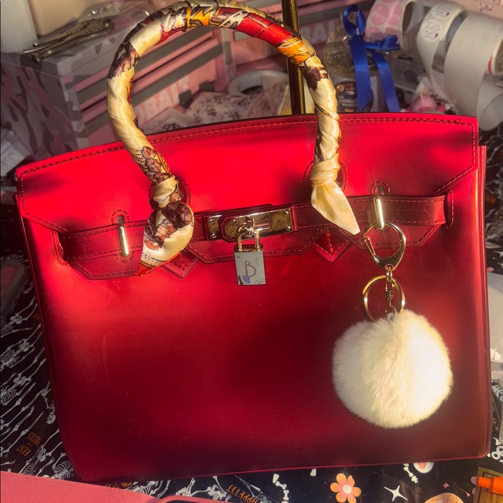 EUC Jelly Beachkin Crossbody Bag in Ruby Red